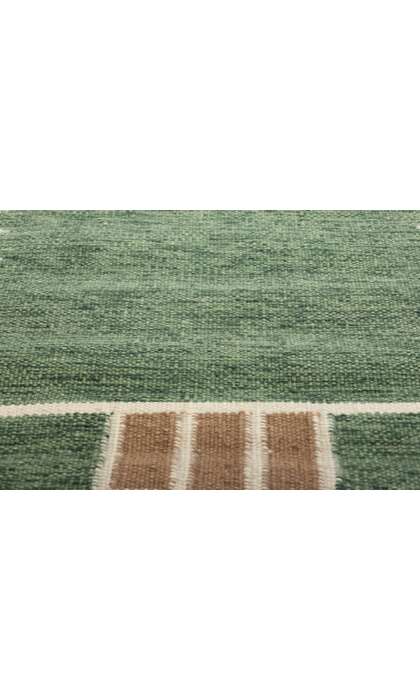 12 x 15 Scandinavian Modern Green Swedish Inspired Kilim Rug 31317