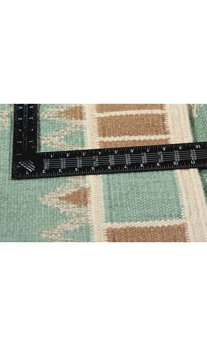 9 x 12 Scandinavian Modern Green Swedish Inspired Kilim Rug 31112