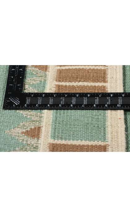 9 x 12 Scandinavian Modern Green Swedish Inspired Kilim Rug 31114