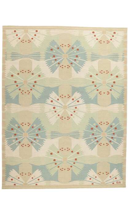 10 x 13 Scandinavian Modern Swedish Inspired Kilim Rug 31103