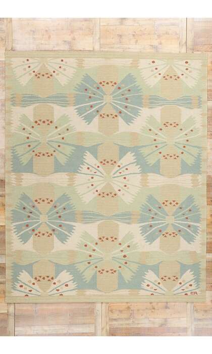 9 x 12 Scandinavian Modern Swedish Inspired Kilim Rug 31104