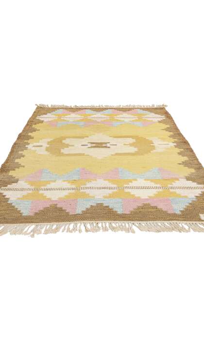 4 x 6 Evy Svensson Vintage Swedish Rollakan Rug 78824
