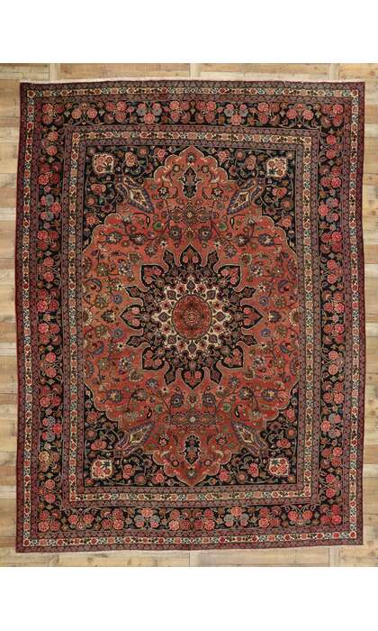 10 x 13 Vintage Persian Mashhad Rug 75141