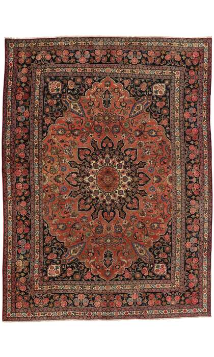 10 x 13 Vintage Persian Mashhad Rug 75141