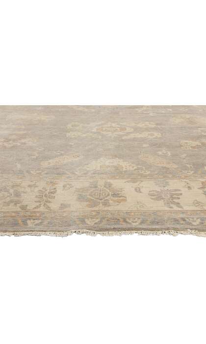 12 x 15 Vintage-Inspired Modern Gray Oushak Rug 31076