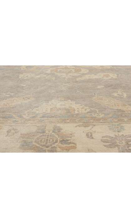 12 x 15 Vintage-Inspired Modern Gray Oushak Rug 31076