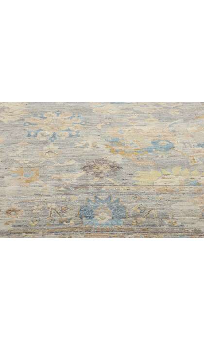 8 x 10 Vintage-Inspired Modern Gray Oushak Rug 31064