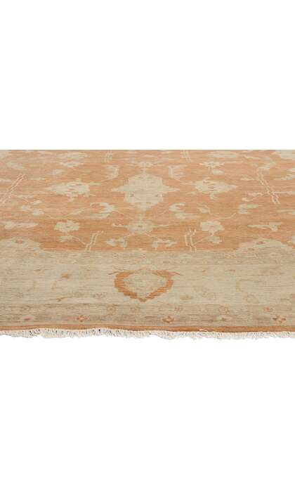 12 x 15 Vintage-Inspired Modern Orange Oushak Rug 31077