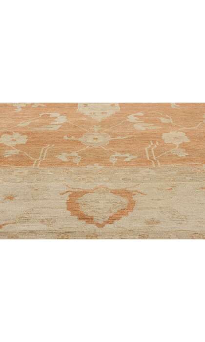 12 x 15 Vintage-Inspired Modern Orange Oushak Rug 31077