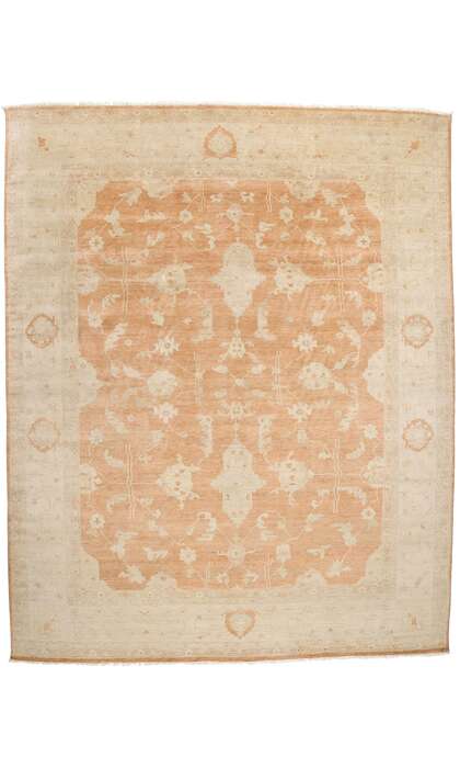 12 x 15 Vintage-Inspired Modern Orange Oushak Rug 31077