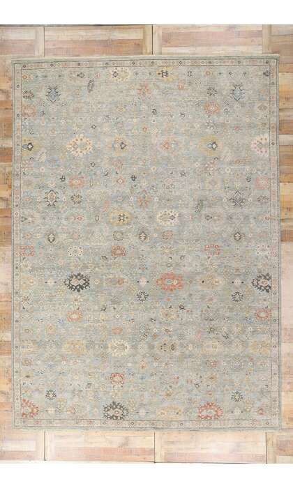 10 x 14 Vintage-Inspired Modern Oushak Rug 31079
