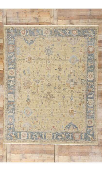 8 x 10 Vintage-Inspired Modern Oushak Rug 31065