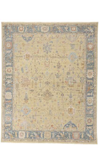 8 x 10 Vintage-Inspired Modern Oushak Rug 31065