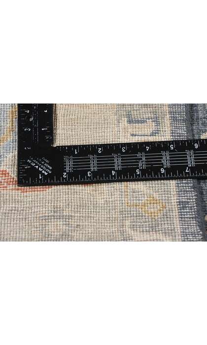 9 x 12 Vintage-Inspired Modern Slate Blue Oushak Rug 31063
