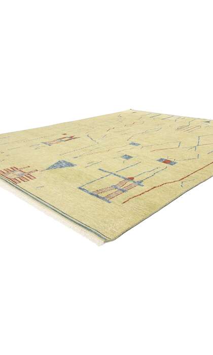 8 x 10 Yellow Abstract Brutalist Moroccan Rug 31223