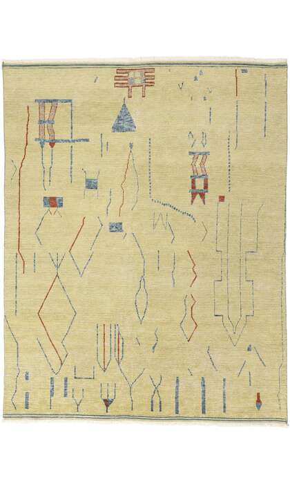 8 x 10 Yellow Abstract Brutalist Moroccan Rug 31223