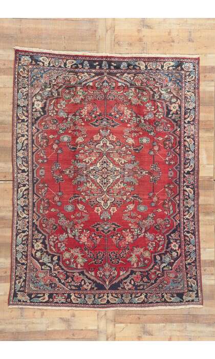 7 x 9 Vintage Persian Mahal Rug 74965