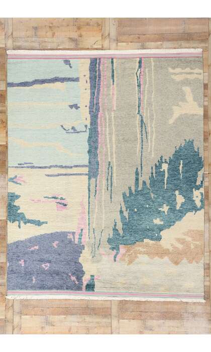 9 x 10 Abstract Biophilic Moroccan Rug 31228