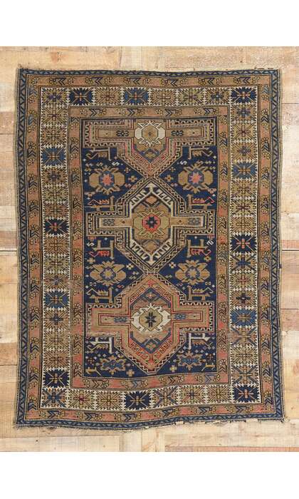 4 x 5 Antique Caucasian Kuba Rug 78899