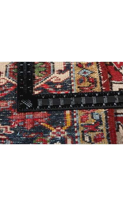 8 x 10 Antique Ivory Persian Dragon Heriz Rug 90004