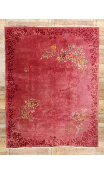 9 x 11 Antique Chinese Art Deco Rug 78894