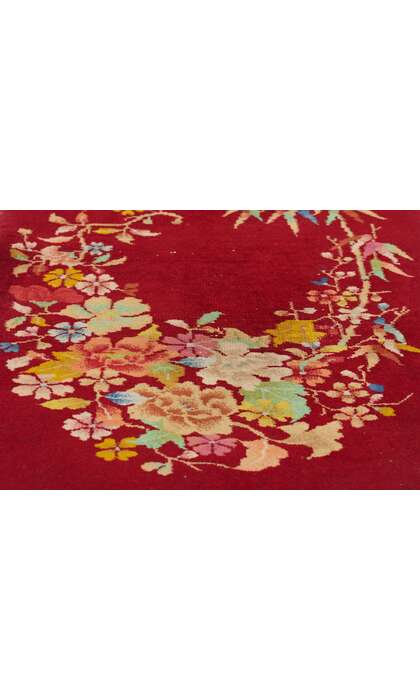 2 x 4 Antique Red Chinese Art Deco Rug 78895