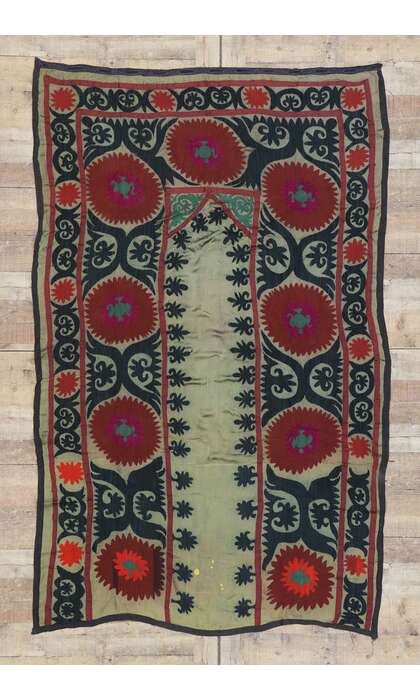 5 x 7 Antique Uzbek Bukhara Suzani Tapestry 78136