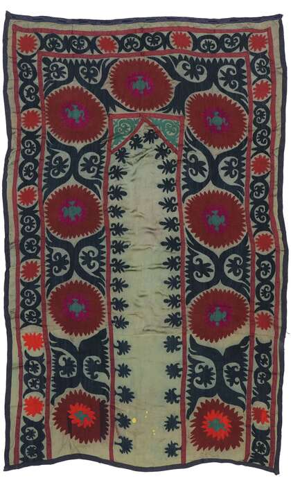 5 x 7 Antique Uzbek Bukhara Suzani Tapestry 78136