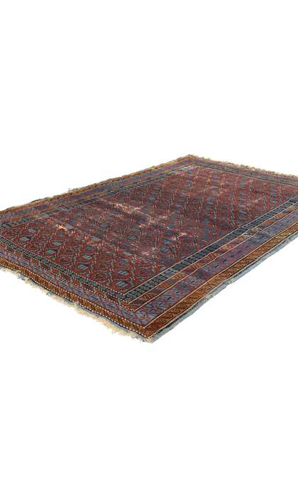 4 x 6 Antique-Worn Persian Kuba Rug 78840