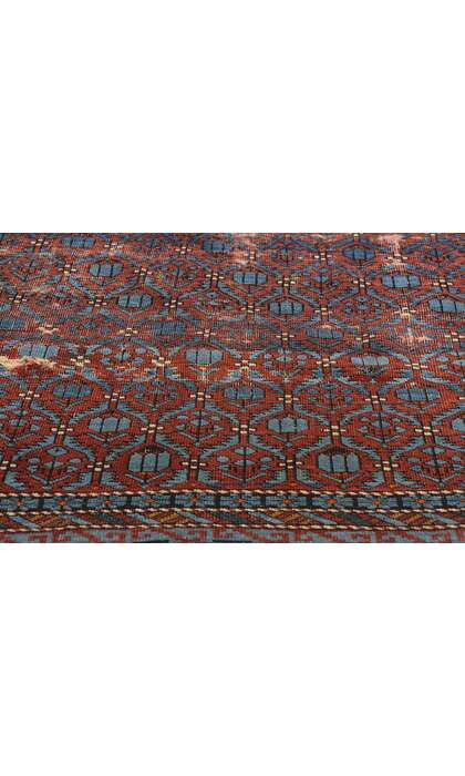 4 x 6 Antique-Worn Persian Kuba Rug 78840