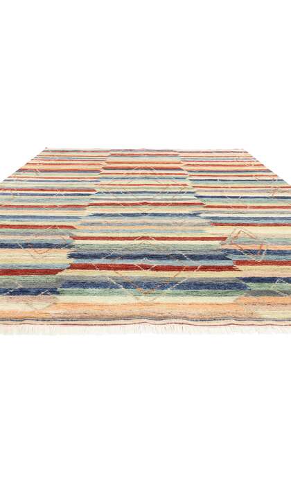 9 x 12 Modern Striped Tribal Moroccan Rug 31265