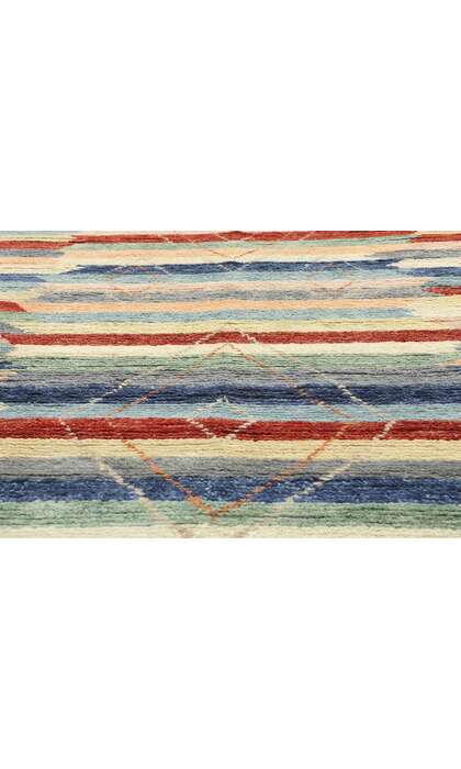 9 x 12 Modern Striped Tribal Moroccan Rug 31265