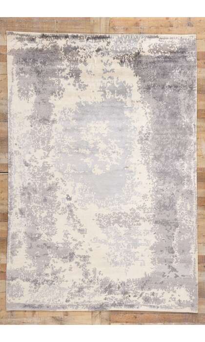 7 x 10 Contemporary Abstract Erased Damask Rug 31136