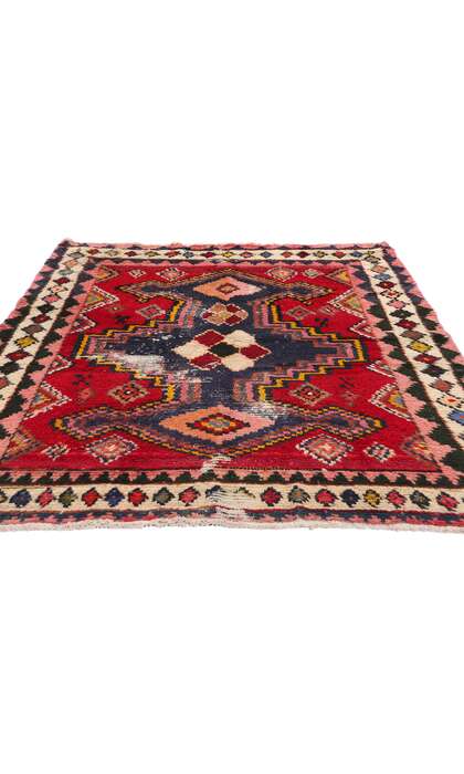 4 x 7 Distressed Vintage Persian Lori Rug 78854