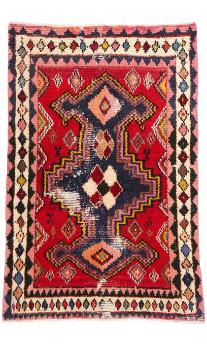 4 x 7 Distressed Vintage Persian Lori Rug 78854