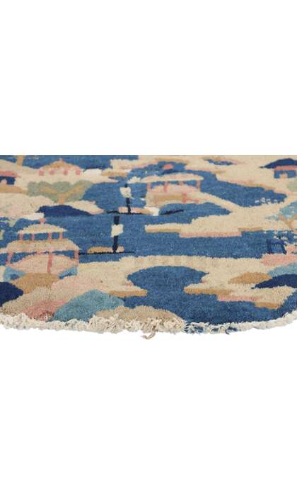 2 x 2 Distressed Antique Round Chinese Art Deco Rug 78900