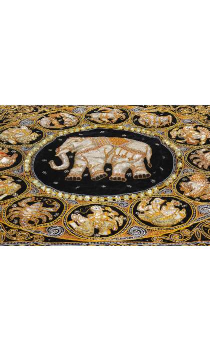 4 x 4 Vintage Embroidered Burmese Kalaga Tapestry 78841