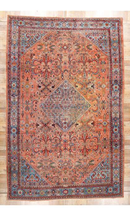 10 x 17 Signed Antique Persian Sultanabad Rug 90020