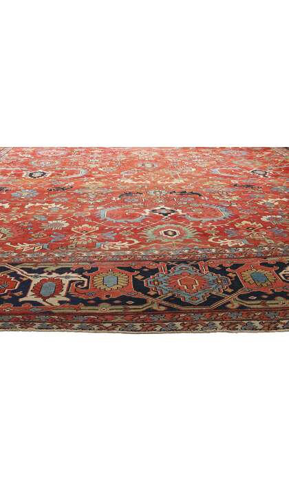 16 x 26 Oversized Antique Red Allover Persian Serapi Rug 78845
