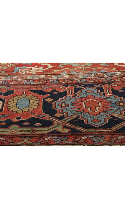 16 x 26 Oversized Antique Red Allover Persian Serapi Rug 78845