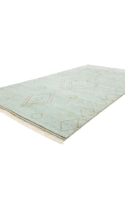 5 x 10 Mint Whisper Diamonds Modern Moroccan Rug 31315