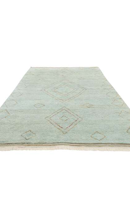 5 x 10 Mint Whisper Diamonds Modern Moroccan Rug 31315