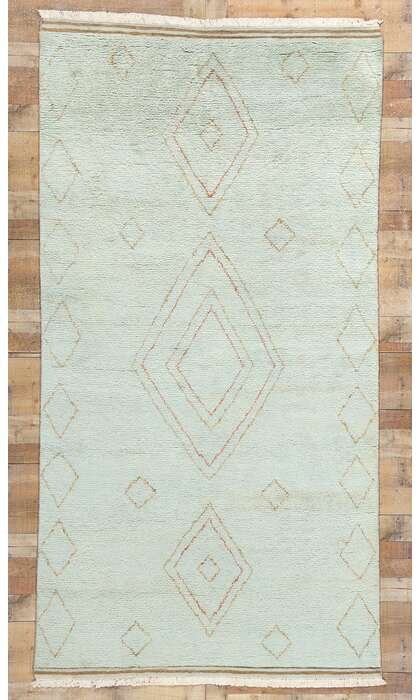 5 x 10 Mint Whisper Diamonds Modern Moroccan Rug 31315