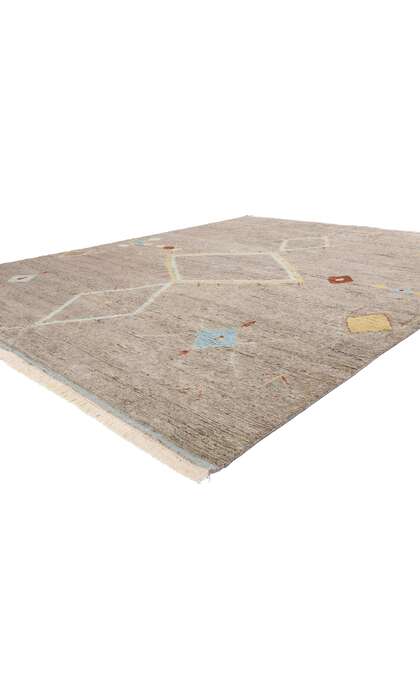 9 x 12 Modern Tribal Gray Moroccan Rug 31293