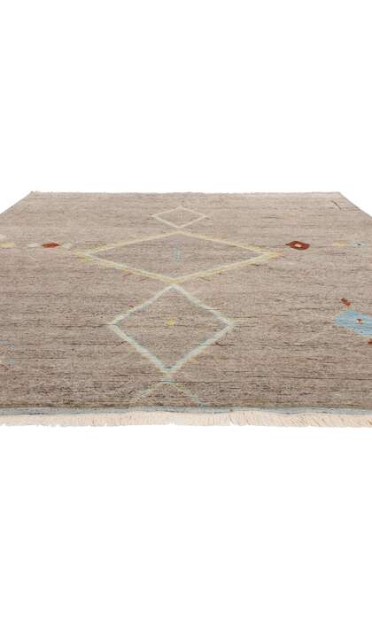 9 x 12 Modern Tribal Gray Moroccan Rug 31293