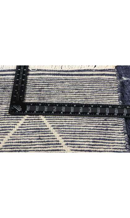 9 x 12 Modern Navy Blue Moroccan Rug 31263