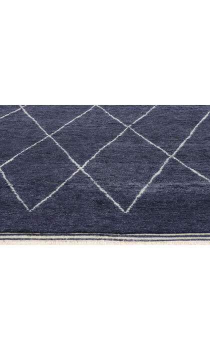 9 x 12 Modern Navy Blue Moroccan Rug 31263