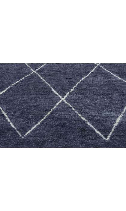 9 x 12 Modern Navy Blue Moroccan Rug 31263