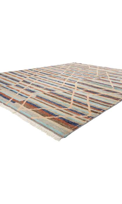 9 x 12 Modern Striped Tribal Moroccan Rug 31294