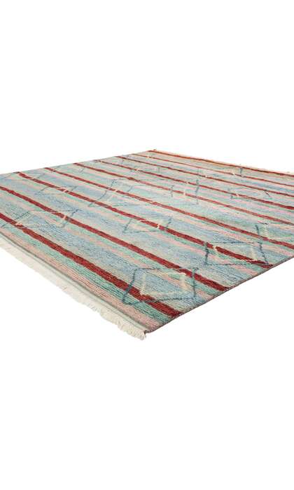 9 x 8 Modern Striped Tribal Moroccan Rug 31221